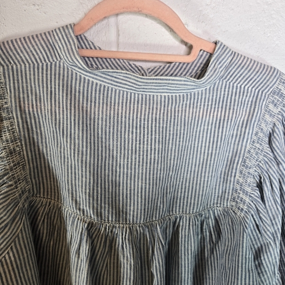 The Great Shepherd Striped Blue White Striped Long Sleeve Blouse - Picture 10 of 14